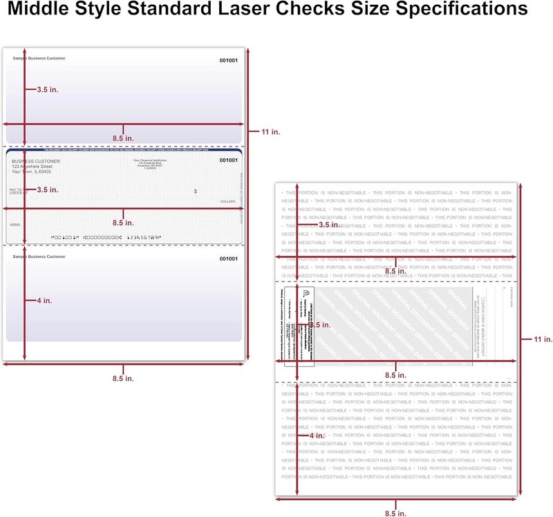 CAROUSELCHECKS 500 Blank Laser/Computer Checks Middle Style (Blue Marble) - Image 3